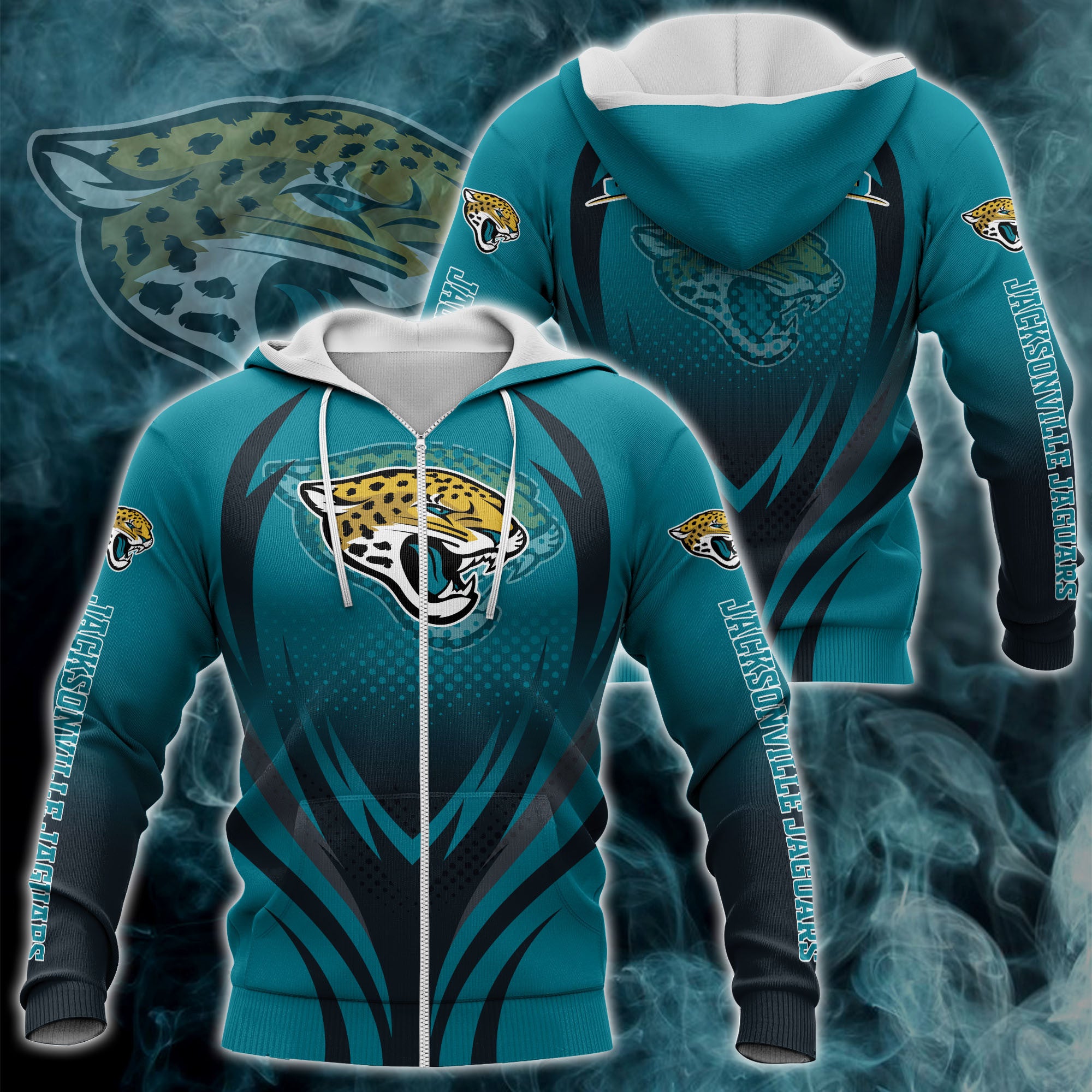 Jacksonville Jaguars Zipper Hoodie 3D Print H04Fs