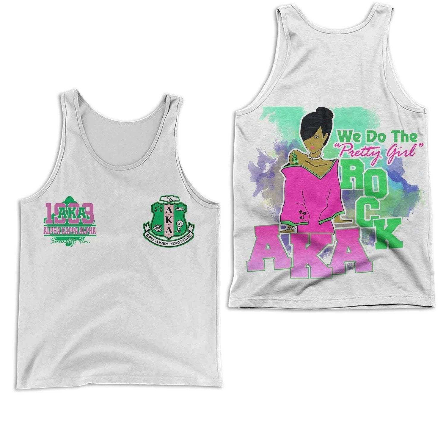 Wonderprint Tank Top Alpha Kappa Alpha We Do The Pretty Girl Racerback Tank