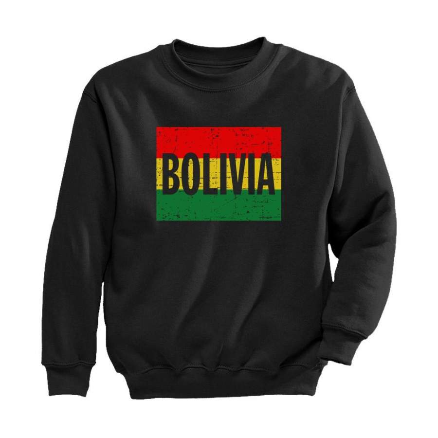 Bolivia Vintage Flag Youth Kids Sweatshirt