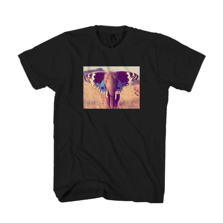 Gents Organic Art Elephant Dog Wings Man’s T-Shirt