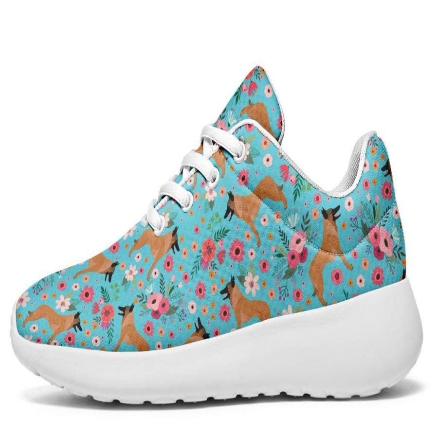 Belgian Malinois Flower Sneakers ReadingLLC