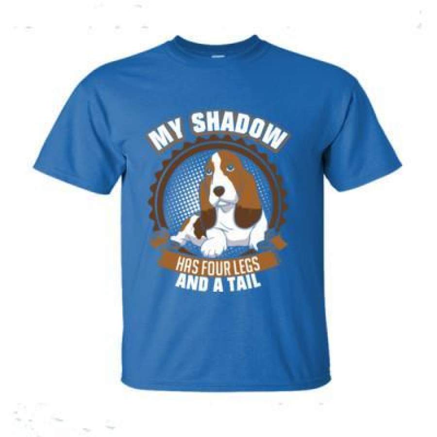AGR My Shadow Has Four Legs And A Tail Basset Hound – Ultra-Cotton T-Shirt
