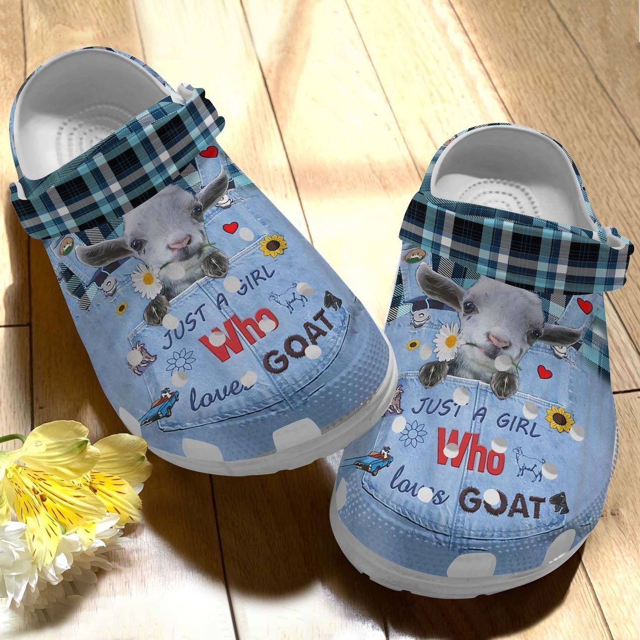 Goat Personalized Clog, Custom Name, Text, Color, Number Fashion Style For Women, Men, Kid, Print 3D Loves Goat V1