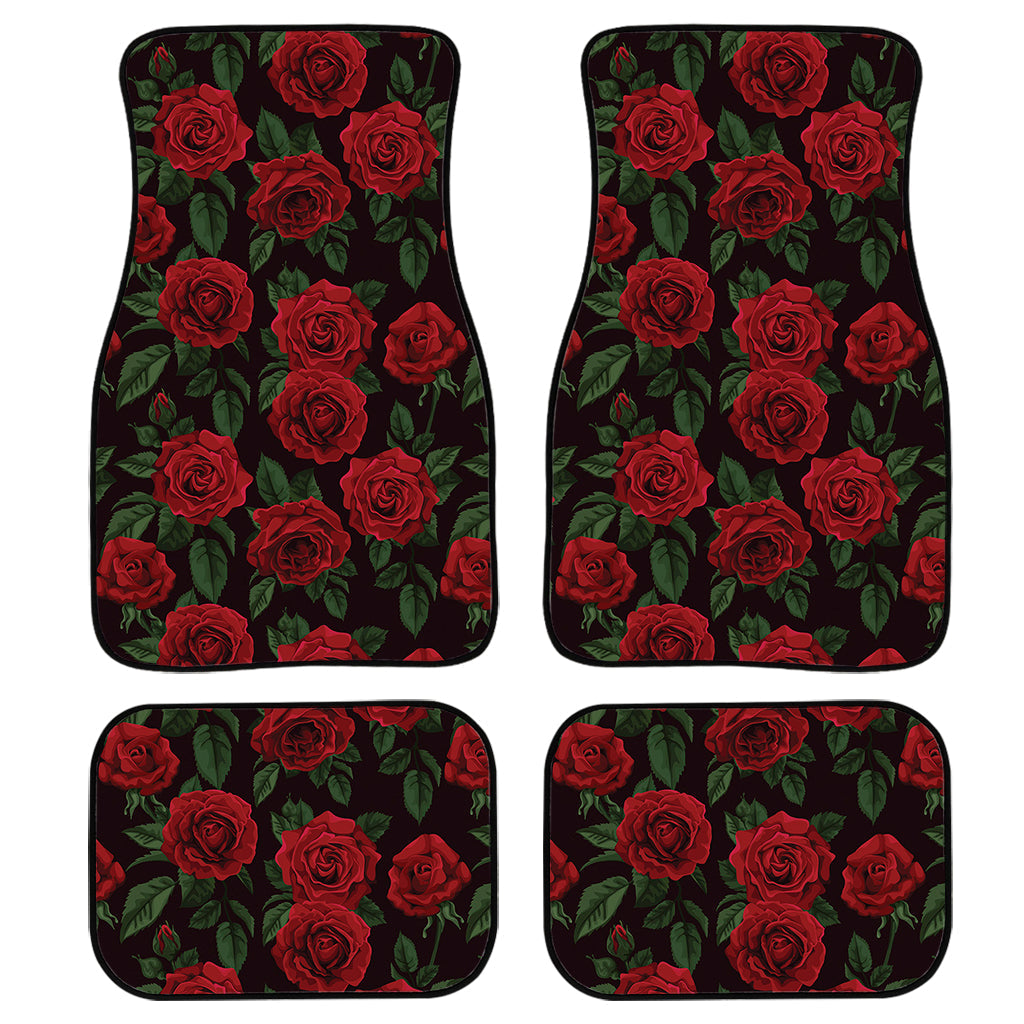 Valentine’S Day Rose Pattern Print Front And Back Car Floor Mats, Front Car Mat