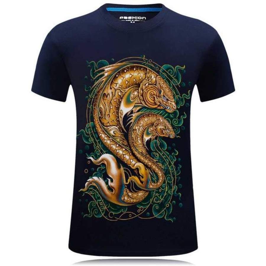 Summer Men’s Animal Printed 3D Cotton short sleeve t shirt O-Neck Tops