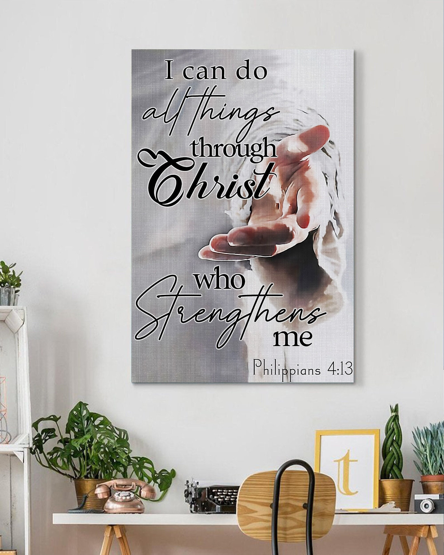 I Can Do All Things Through Christ Canvas, Jesus Canvas, God Canvas, Christian Canvas | Wall Dcor | Thanksgiving, Christmas Gift