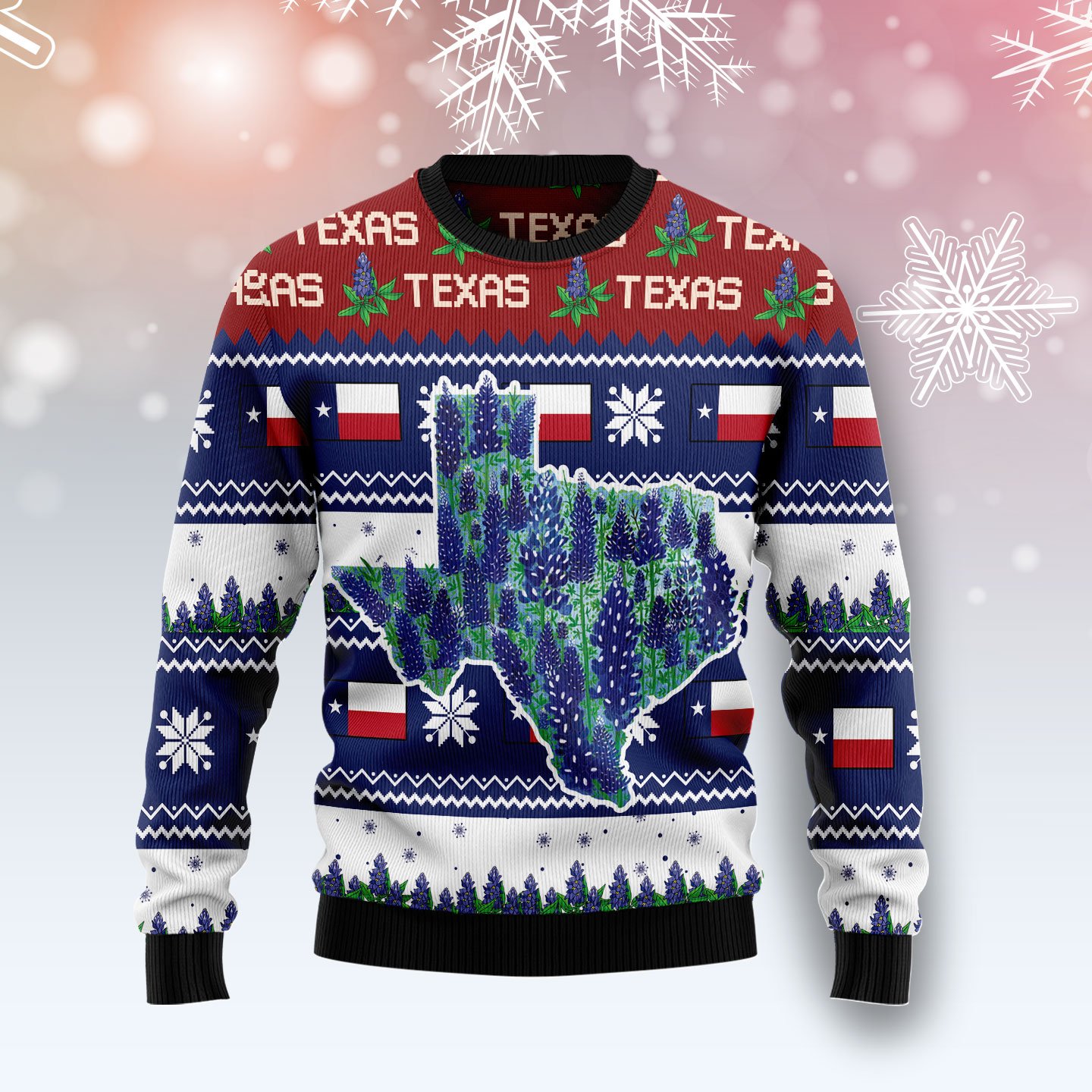 Awesome Texas Bluebonnet G5127 unisex womens & mens, couples matching, friends, funny family ugly christmas holiday sweater gifts (plus size available)