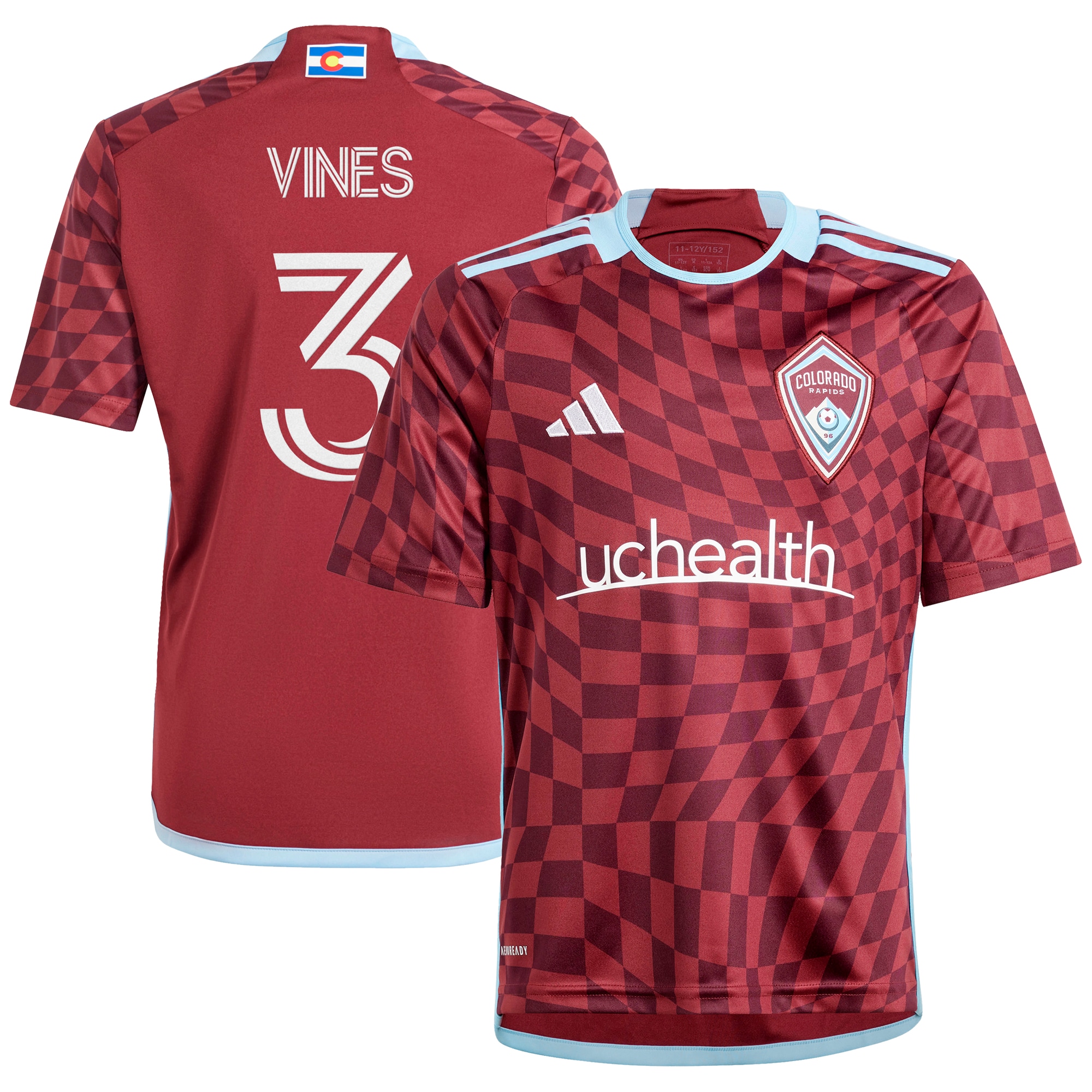 Sam Vines Colorado Rapids Youth 2024 One Flag Kit Replica Player Jersey – Burgundy