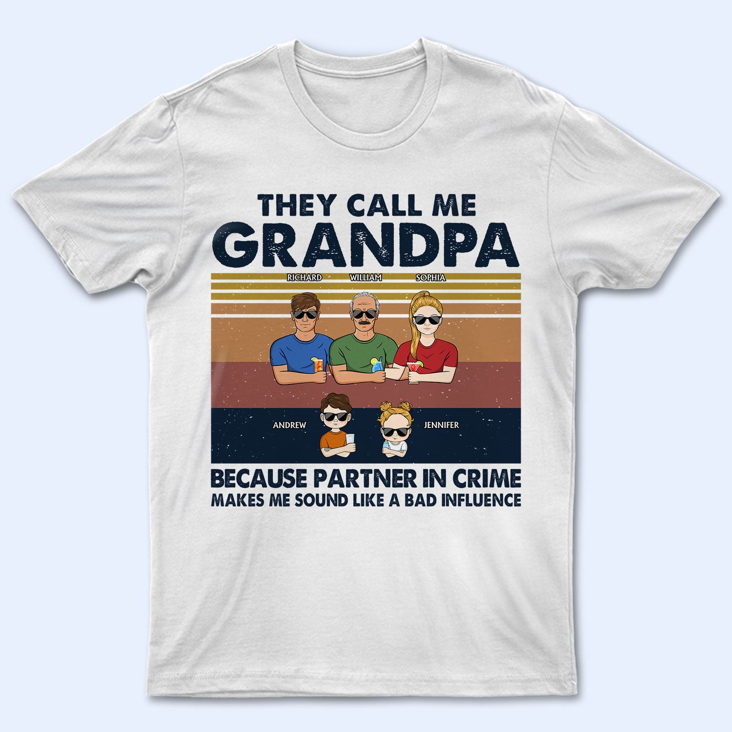 Kid Call Me Grandpa Because Partner In Crime – Gift For Dad, Grandfather – Personalized Custom T Shirt