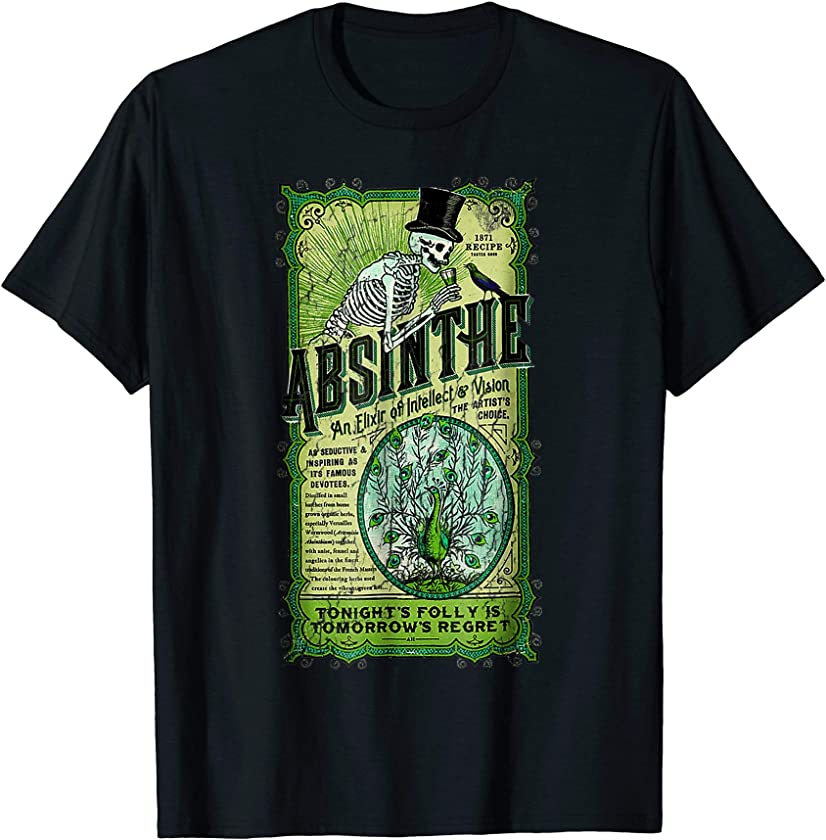 Absinthe an Elixir of Intellect and Vision Vintage T-shirt