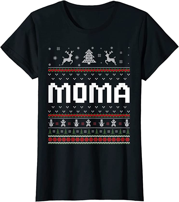 Womens Moma Ugly Holiday Party Matching Ugly Christmas Sweater T-Shirt