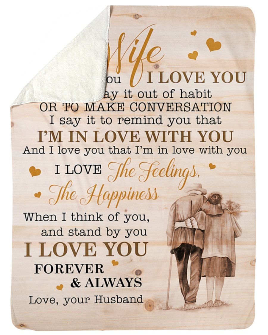 I Love You Forever And Always Old Couple To Wife Personalized Custom Name Text Fleece Blanket Print 3D, Unisex, Kid, Adult | Gift For Wife