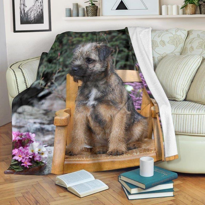 Adorable Border Terrier Puppy CLA0510005F Sherpa Fleece Blanket