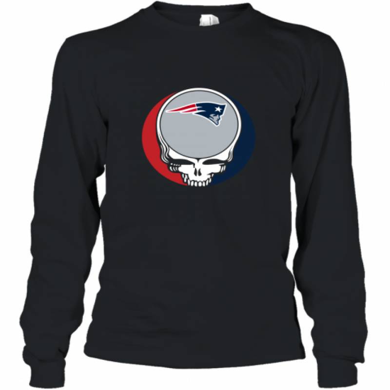 Halloween Skull Funny Football Team New England Patriots Long Sleeve T-Shirt