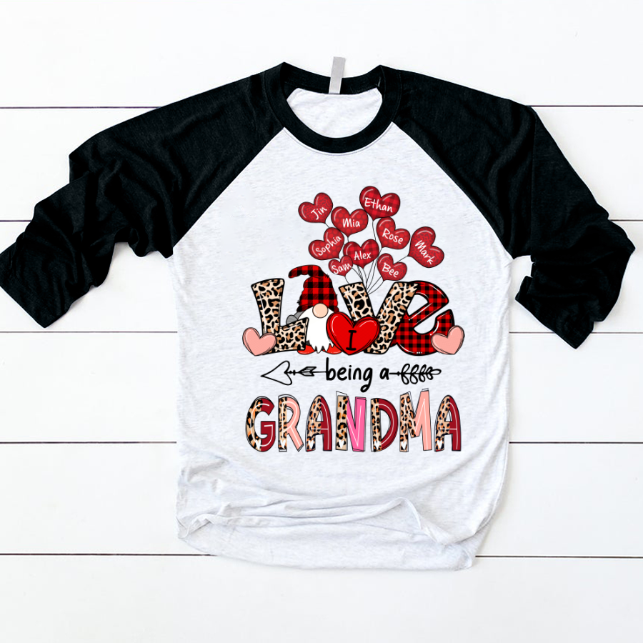 I Love Being A Grandma Gnome Leopard Shirt