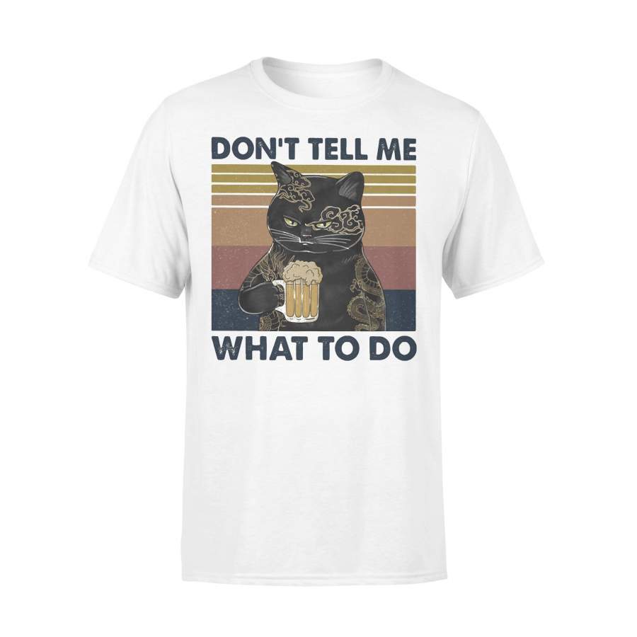 Cat Tattoo Beer Don’t Tell Me What To Do Vintage Retro T-shirt