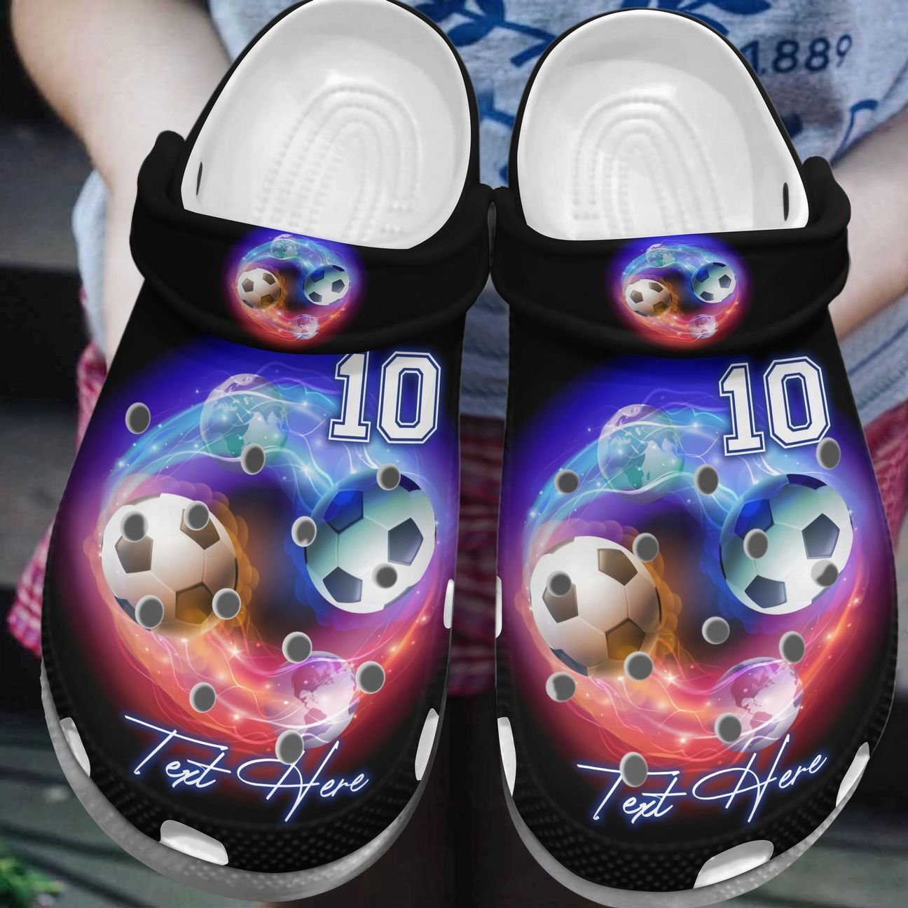 Soccer Personalized Clog, Custom Name, Text, Color, Number Fashion Style For Women, Men, Kid, Print 3D Perfect Choice