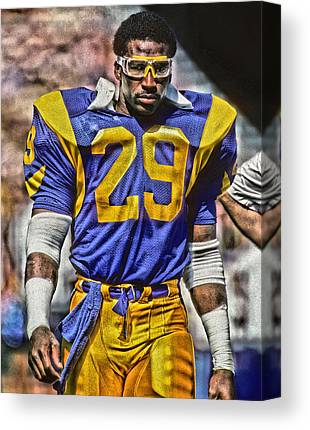 Eric Dickerson Los Angeles Rams Art Joe Hamilton Canvas Print