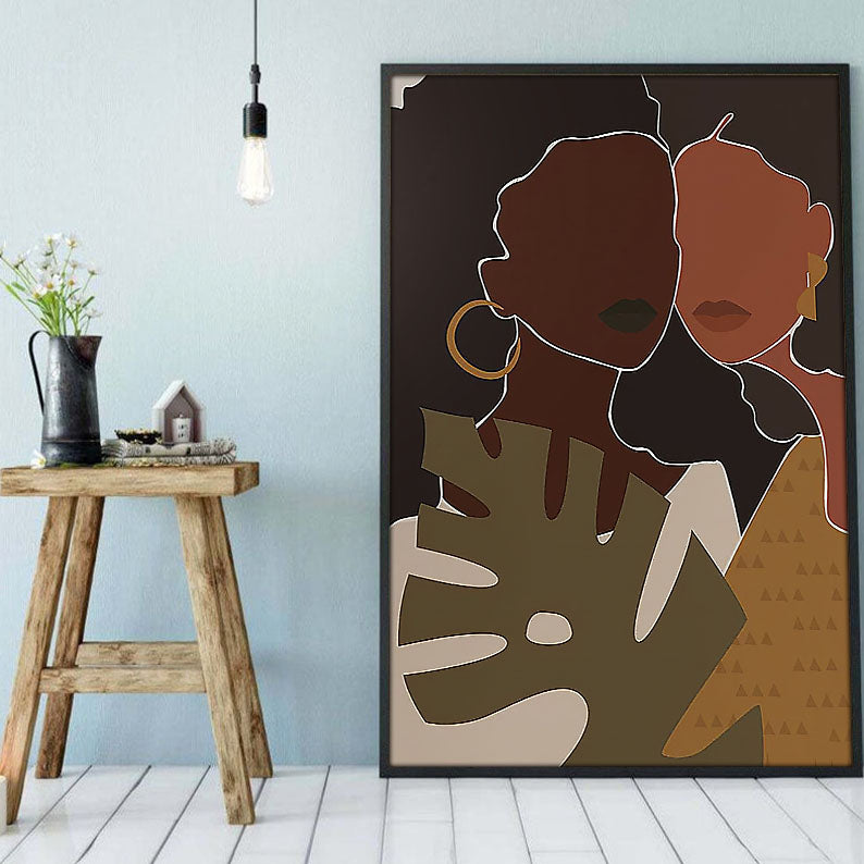 West Africa Custom Canvas Prints Holiday Black Poster Print Black Woman Sign Black Man Elegant Home Decor Canvas