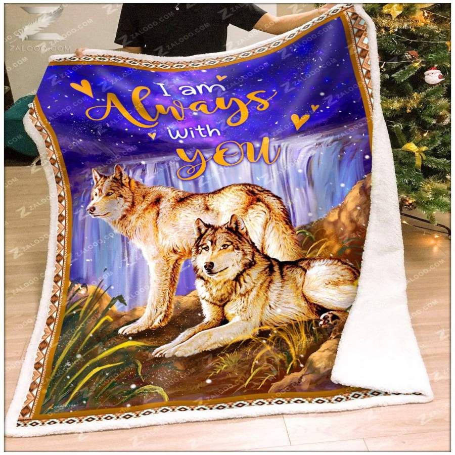 Zalooo – Custom Fleece Blanket – WOLF – Wedding Anniversary – I am always with you