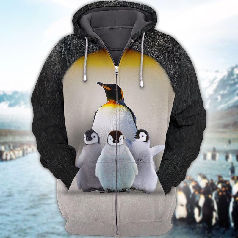 Penguin Family 3D Full Print 3D All Over Printed Unisex Hoodie Zip Hoodie T-Shirt Plus Size S-5Xl