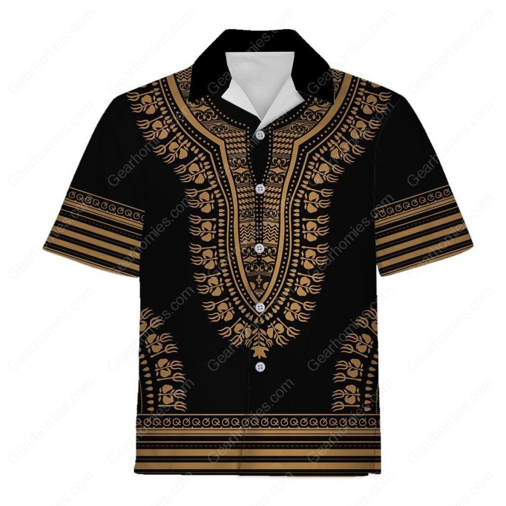 Gold African Dashiki Hawaiian Aloha Shirts Aloha Shirts