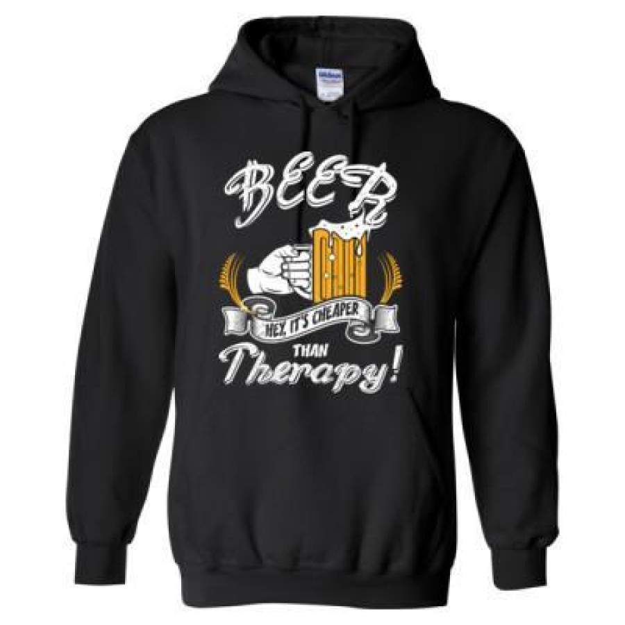 AGR Beer Hey Its Cheaper Than Therapy – Heavy Blend™ Hooded Sweatshirt