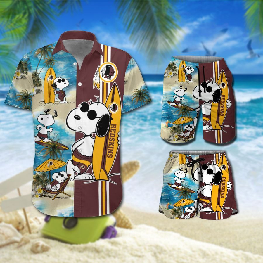 Washington Redskins Snoopy All Over Print Hawaii Shirt Beach Shorts Ha22123