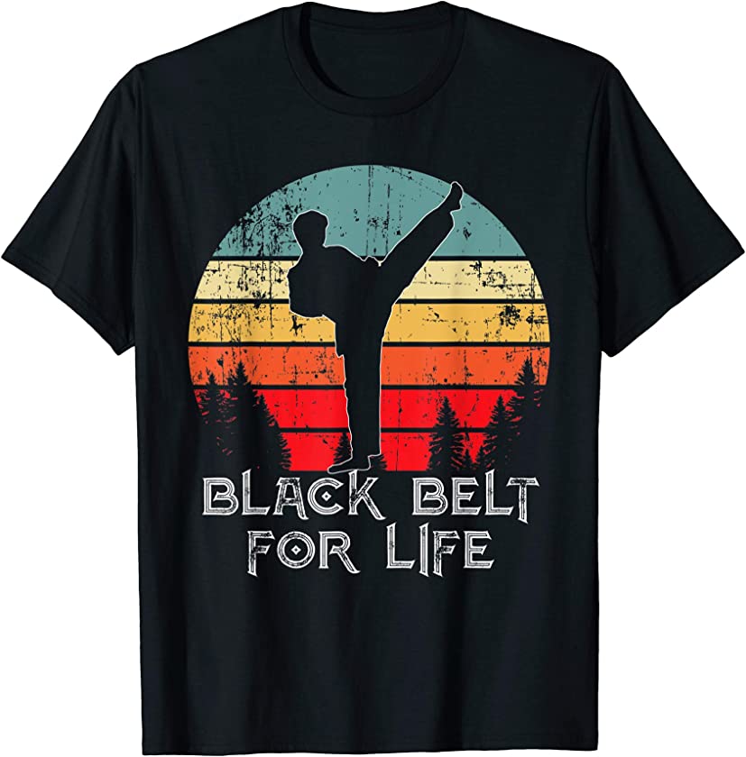 Black belt male vintage Taekwondo TKD Martial Art Son T-Shirt