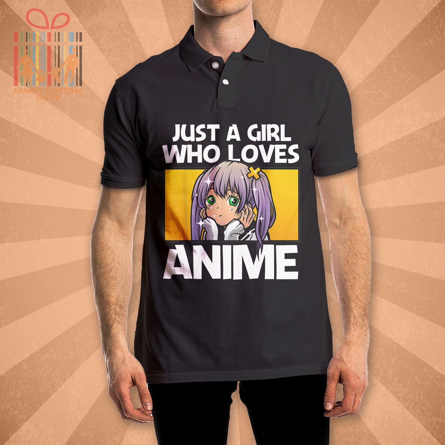 Custom Polo Shirts Just A Girl Who Loves Anime Polo Shirts For Women Girls