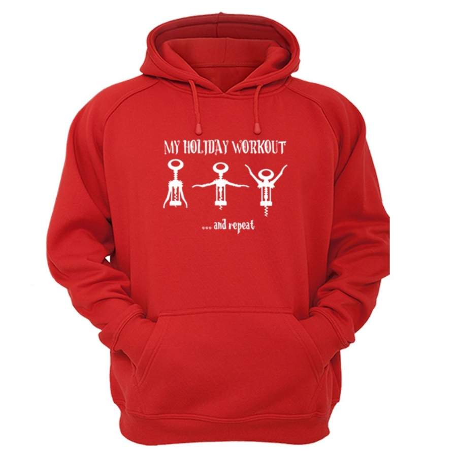 XtraFly Apparel My Holiday Workout Ugly Christmas Hooded-Sweatshirt Pullover Hoodie