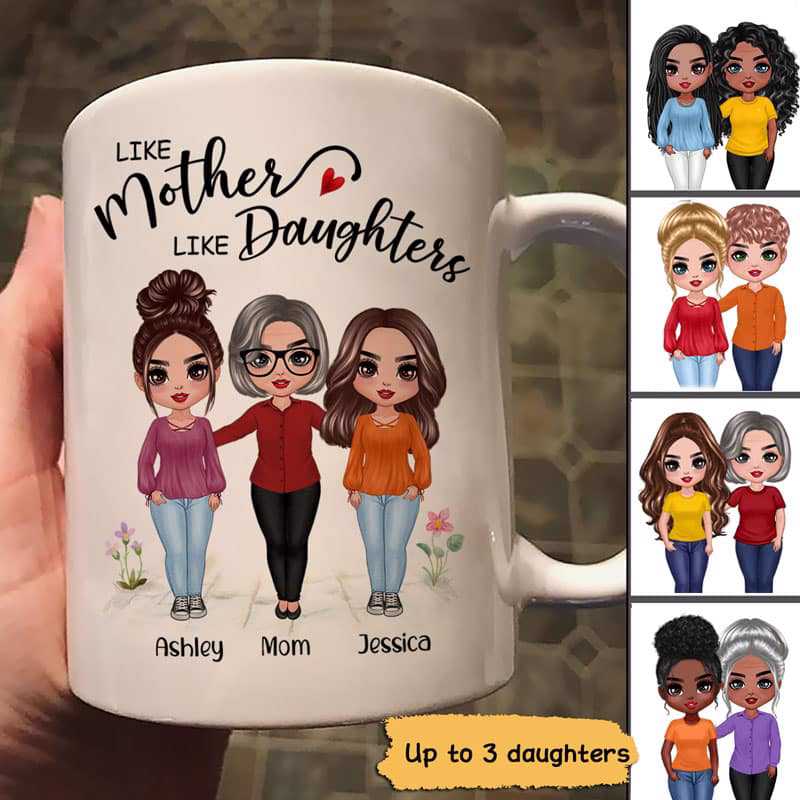 Standing Doll Mother And Daughters Personalized Mug