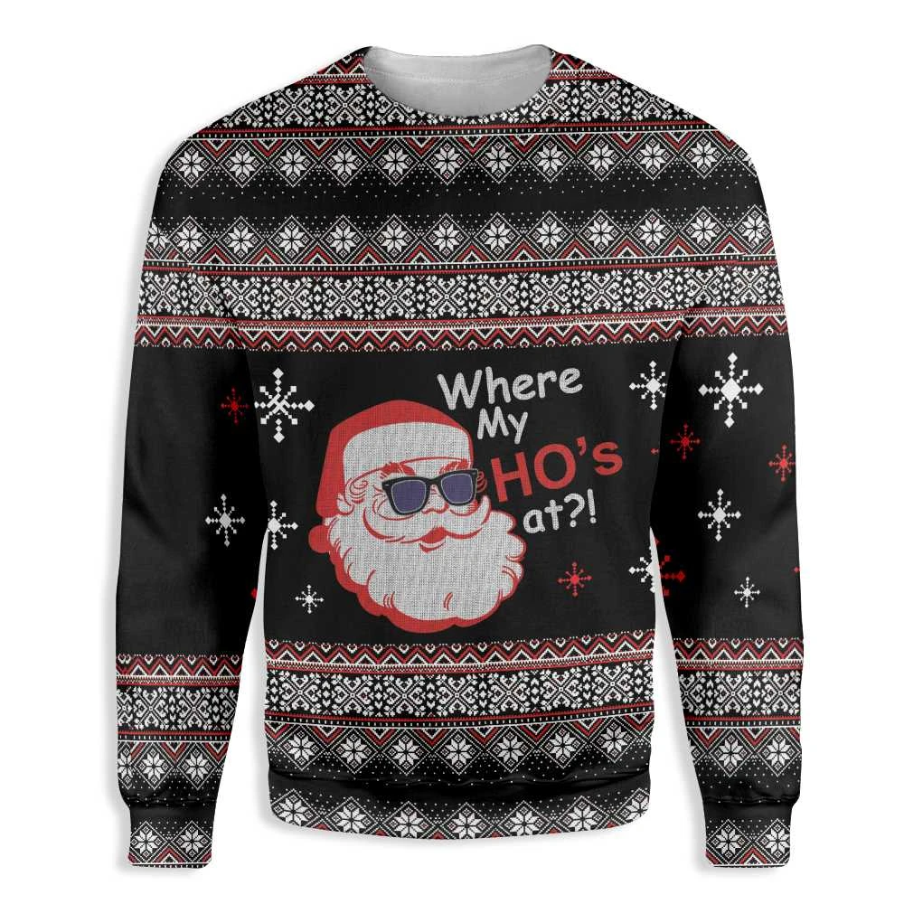 Where My Ho’S At Ugly Christmas Sweater | Unisex | Adult | Us3155