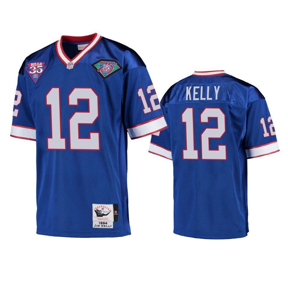 Buffalo Bills Jim Kelly Royal Vintage Replica Mens 3D Jersey