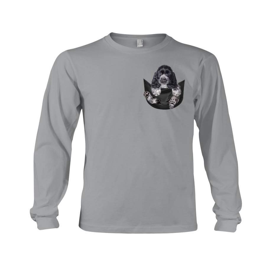 Cocker Spaniel In Pocket For Dog Lovers Custom Design Unisex Long Sleeve