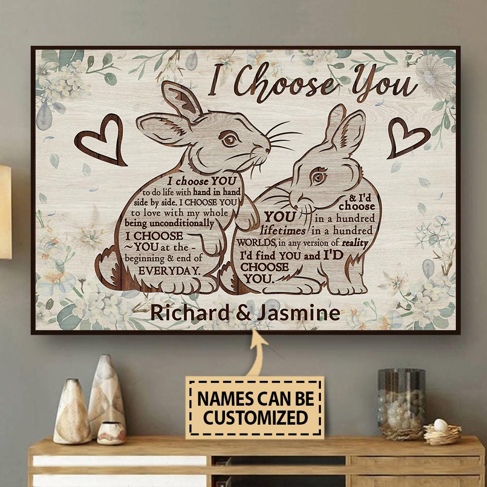 Personalized Canvas, Custom Canvas Prints Rabbit I Choose You Poster Print, Canvas Poster Wall Art, Canvas Print Wall Decor