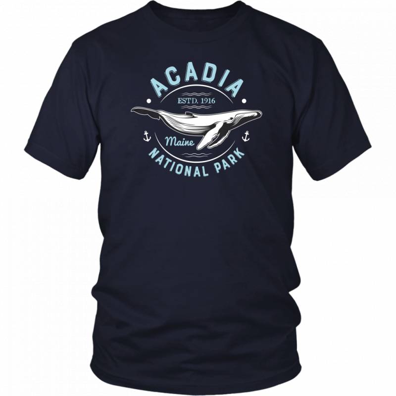 Acadia National Park T Shirt Maine Vintage Whale Watching