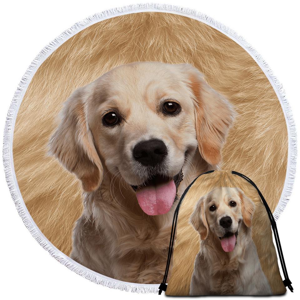 3D Puppy Furry Round Beach Towel Set