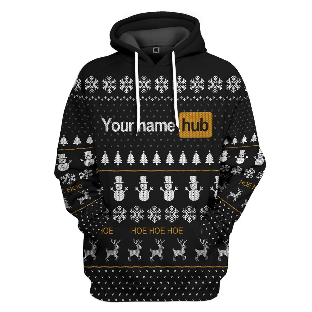 3D Pornhub Full Print Christmas Custom Name Tshirt Hoodie Apparel