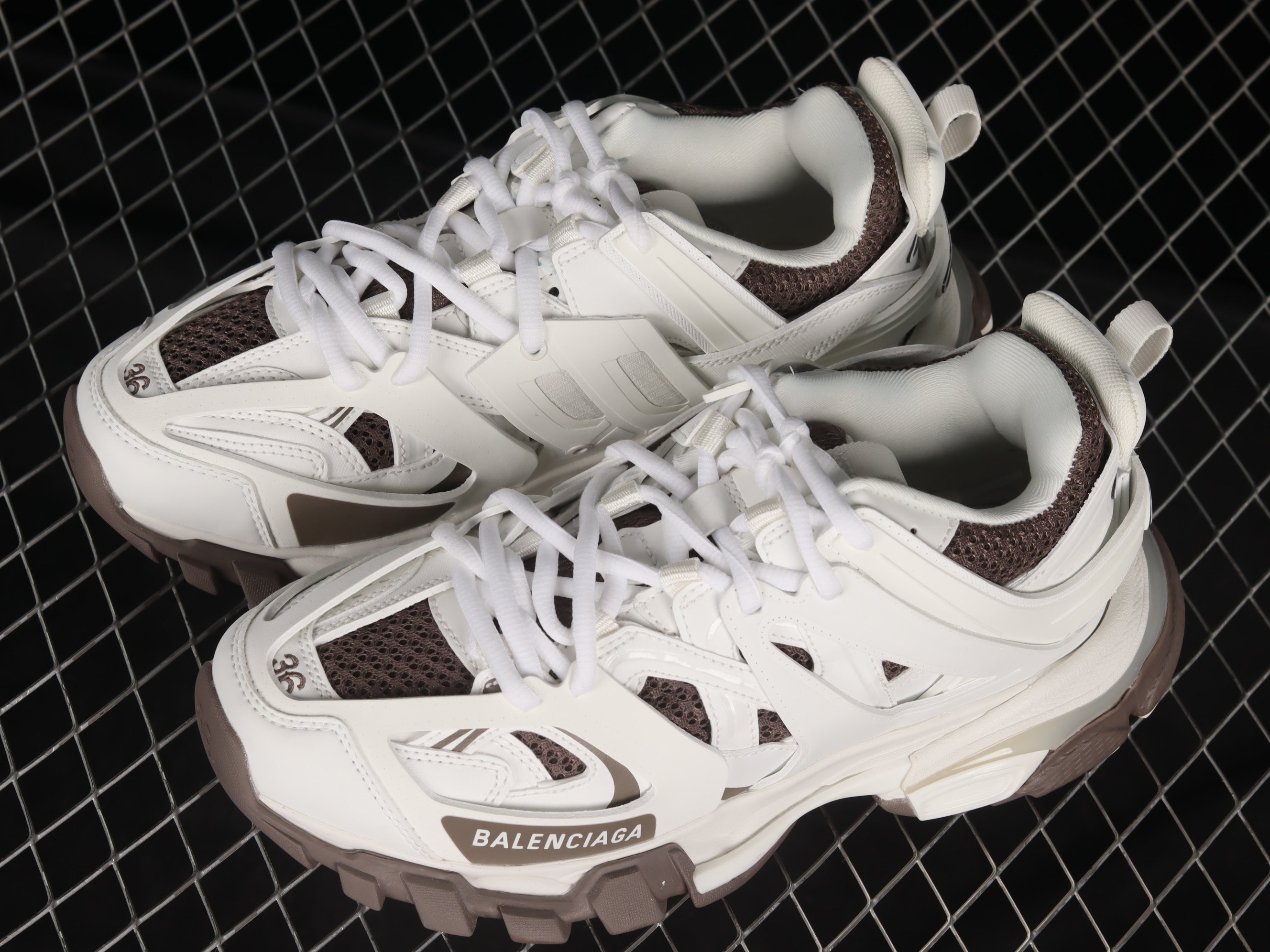 Balenciaga Track Sneakers In Off-whiteDark Grey SNK495735525