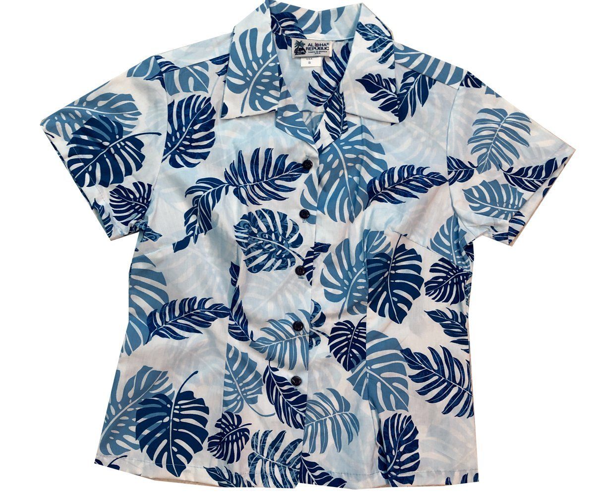 Island Rainforest Blue Fitted Hawaii Shirt Ha107972