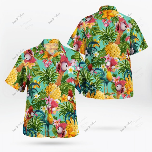 Hei Hei Pineapple Tropical Hawaiian Shirt Daperti Shop