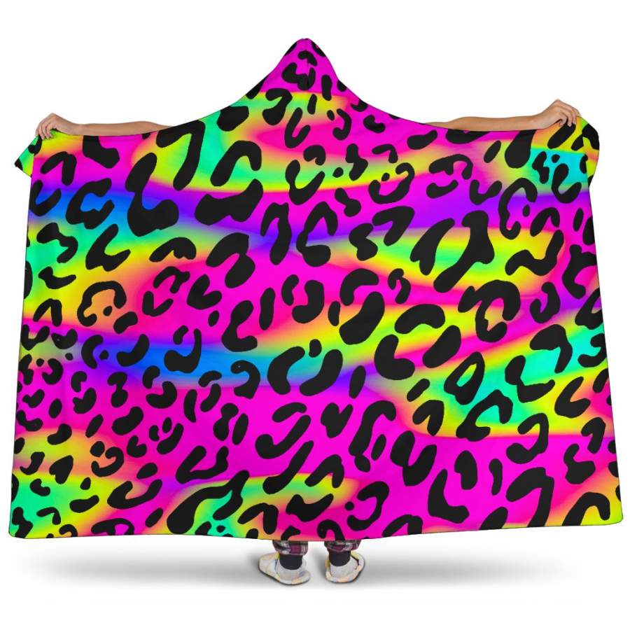 Rave Leopard Hooded Blanket