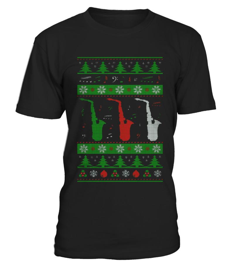 Saxophone Ugly Christmas T Shirts C-Yh9Heu