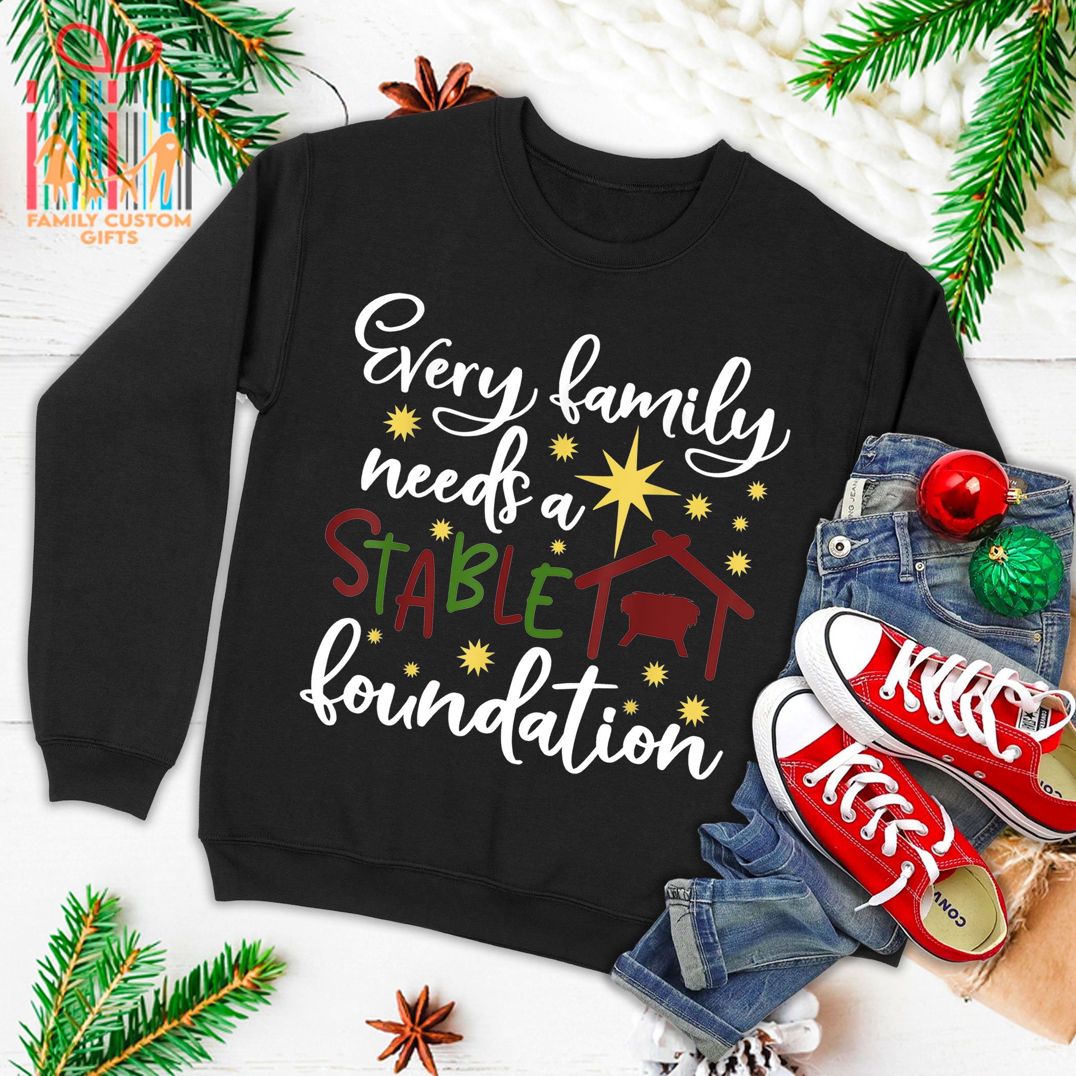 Christmas Christian Saying Religious Quote Family Xmas Gift Ugly Christmas Sweater 2023 T-Shirt