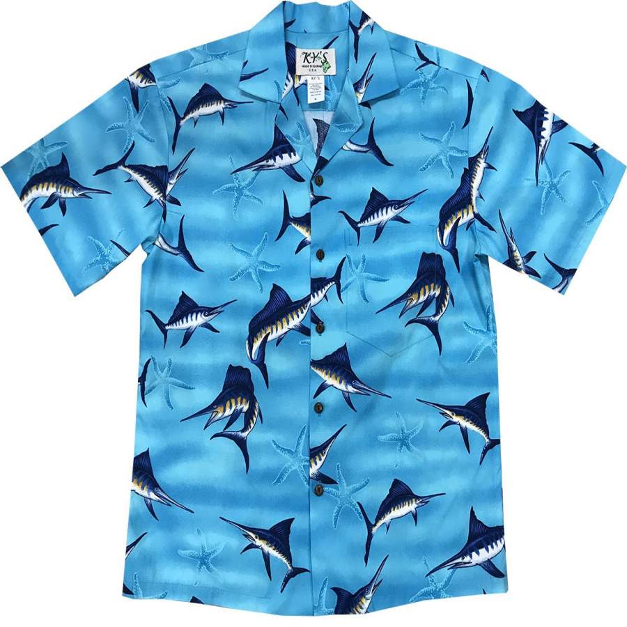 Marvelous Marlin Blue Hawaii Shirt Ha35325