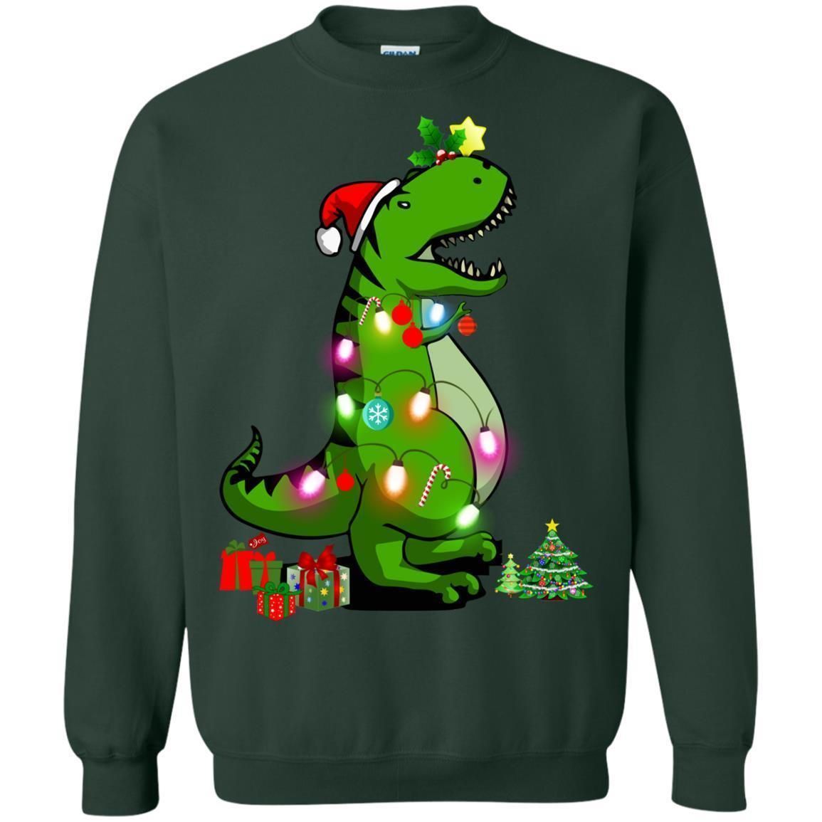 Check out this awesome T-rex Christmas Tree sweatshirt