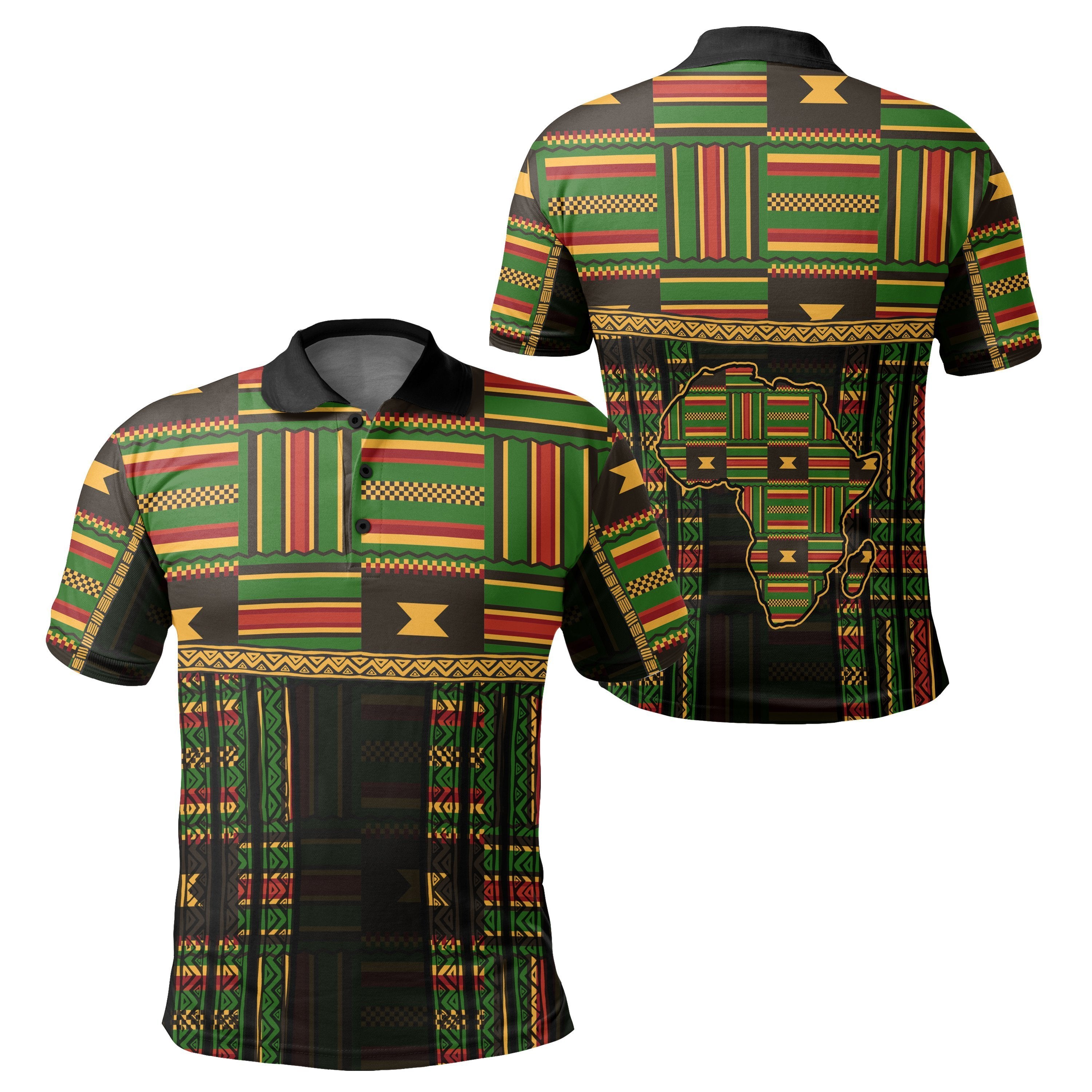 Greek Life Shirt – Greek Life Map Kente Ghanaian Pattern Polo Shirt