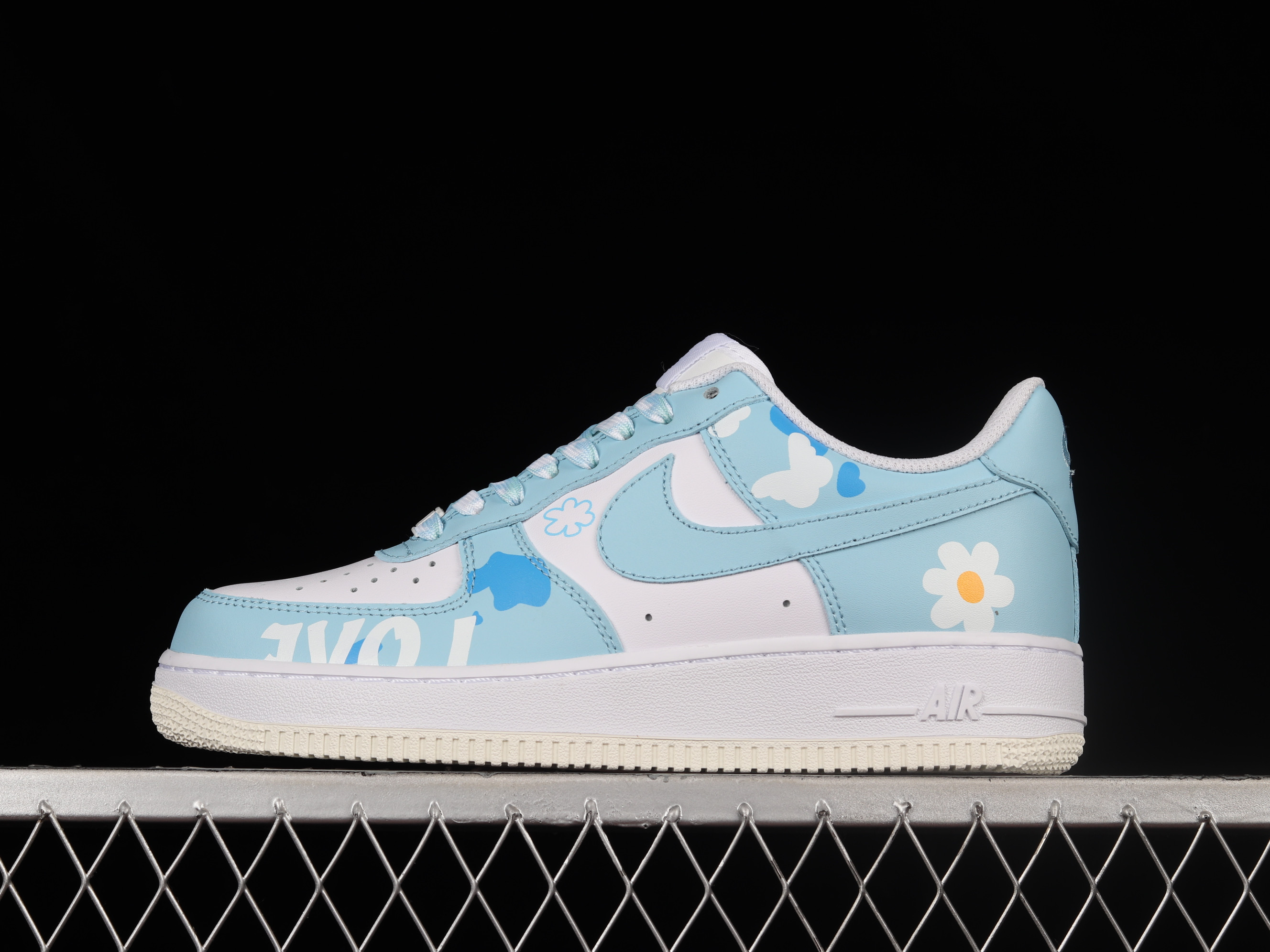 Nike Air Force 1 07 Low White Blue Flowers Shoes Sneakers SNK558532549