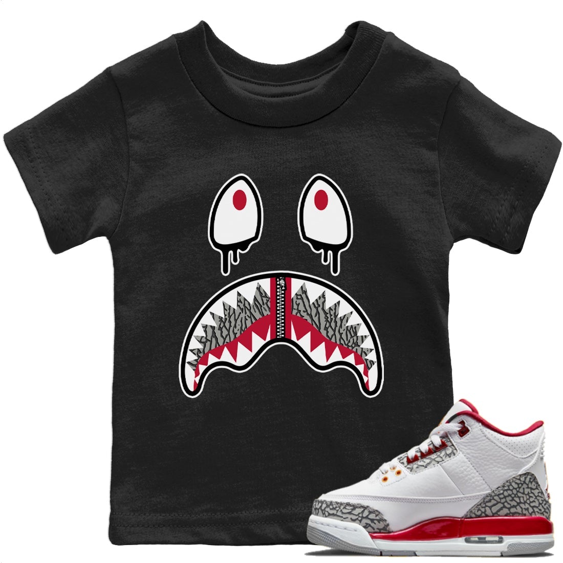 Shark Face T-Shirt – Air Jordan 3 Cardinal Baby & Youth